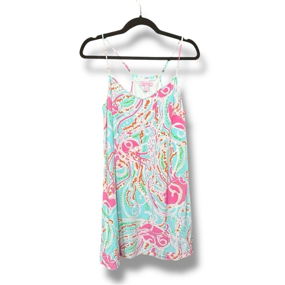 Lilly Pulitzer Dusk Silk Tank Dress Jellies Be Jammin Size Medium - Picture 2 of 14